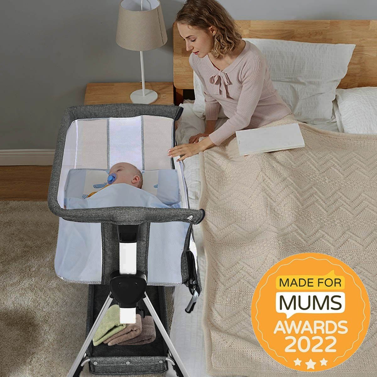 3-in-1 ELITE Multi-Flexible Baby Bedside Bassinet Co Sleeping Crib