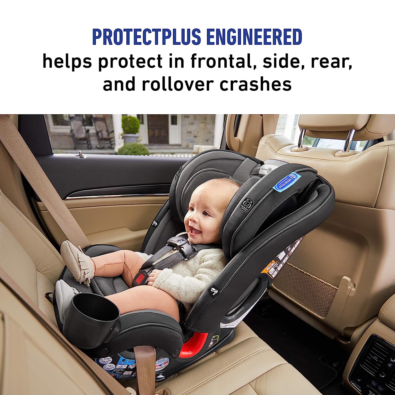 Slimfit 3 in 1 Car Seat -Slim & Comfy Design Saves Space in Your Back Seat, Darcie, One Size