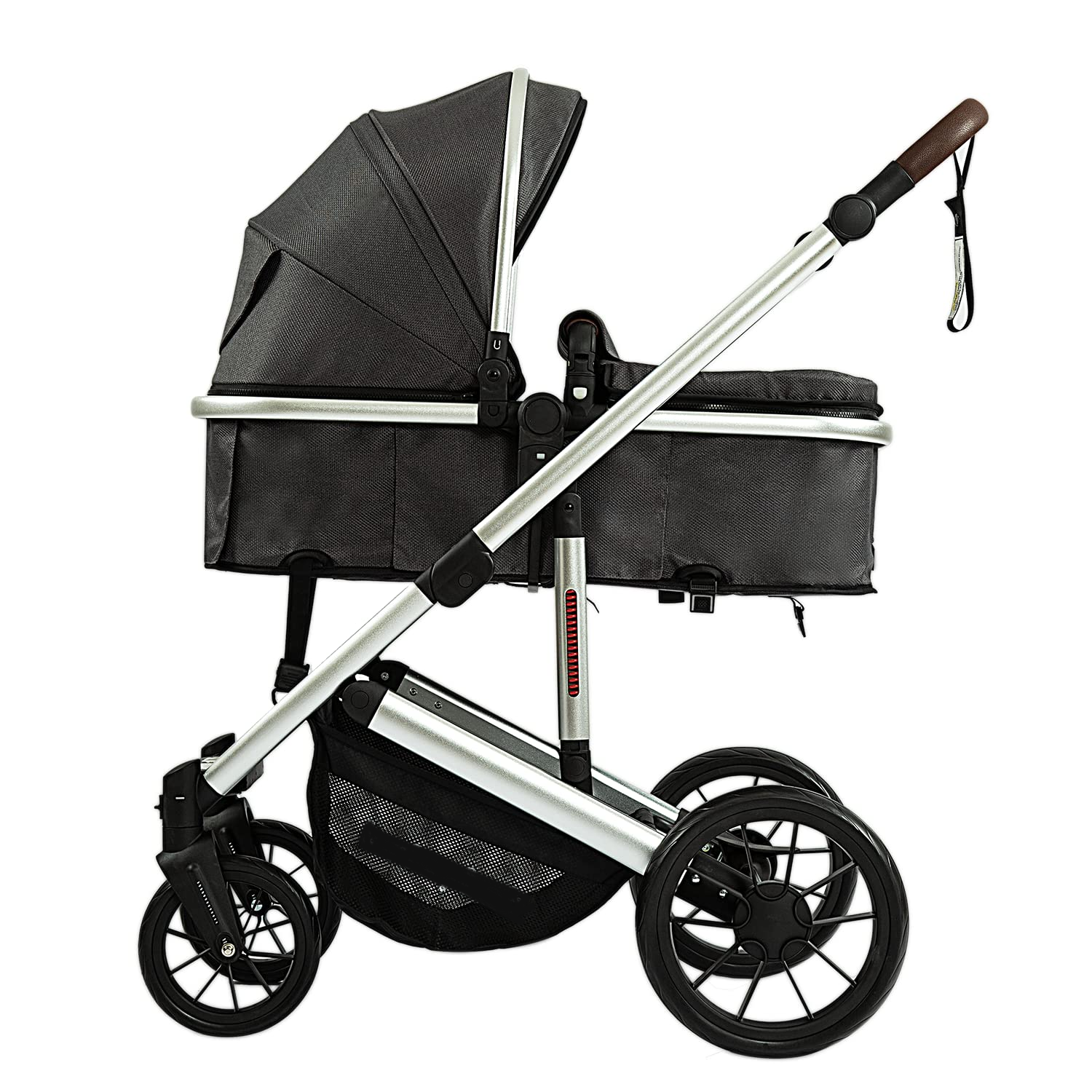 Baby Stroller - 2 in 1 High Landscape Convertible Stroller with Reversible Seat | Foldable Aluminum Alloy Pram Anti-Shock Toddler Pushchair Strollers for 0-36 Months Babies