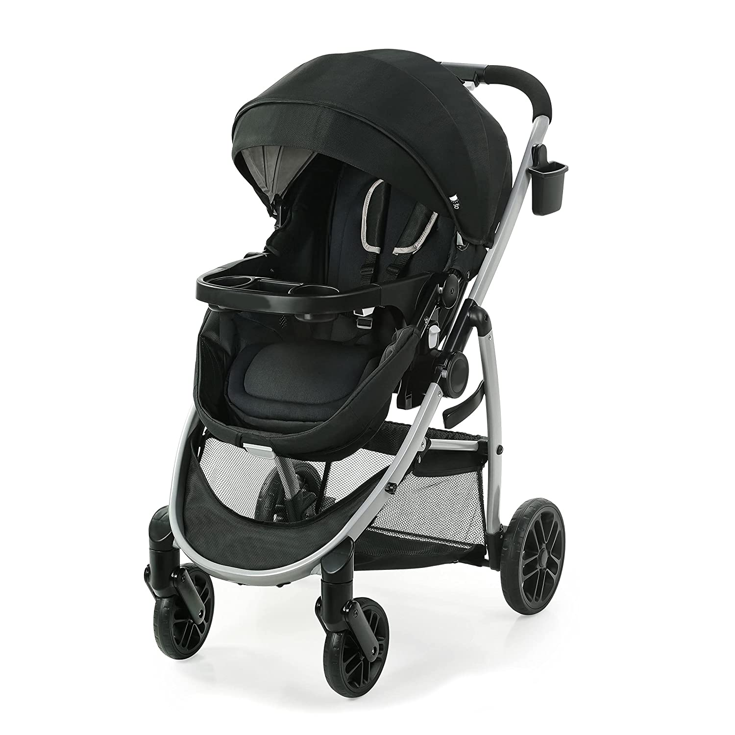 Modes Pramette Stroller, Baby Stroller with True Pram Mode, Reversible Seat, One Hand Fold, Extra Storage, Child Tray, Pierce