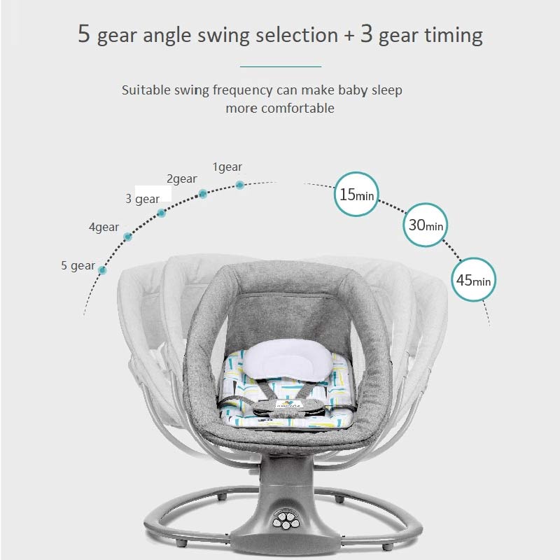 Premium 3-in-1 Electric Baby Swing Rocker Chair Adjustable Infant Reclining Cradle