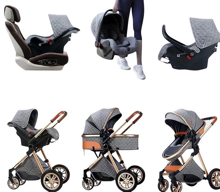 Perfect Pink Premium 3-in-1 Baby Stroller