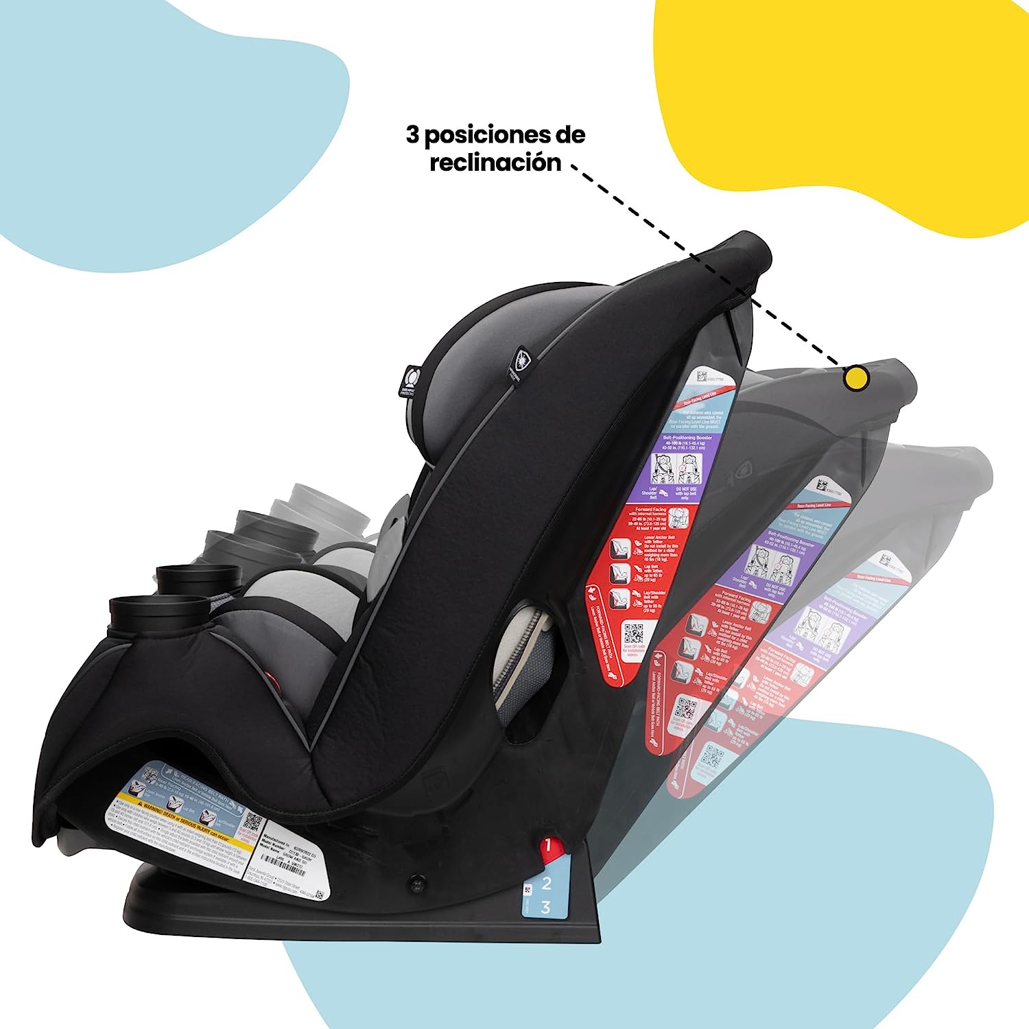 Safety 1st Grow and Go All-in-One Convertible Car Seat, Rear-facing 5-40 pounds, Forward-facing 22-65 pounds, and Belt-positioning booster 40-100 pounds, Carbon Wave