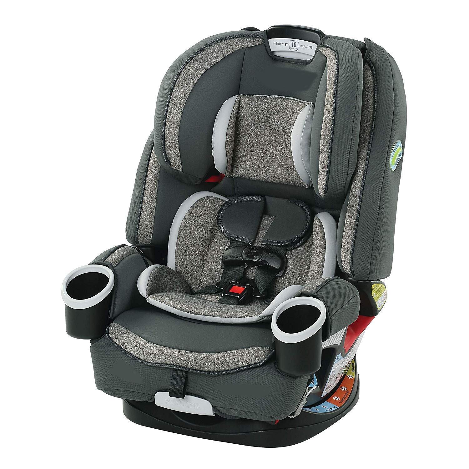 4Ever DLX 4 in 1 Car Seat, Infant to Toddler Car Seat, with 10 Years of Use, Zagg 1 Count (Pack of 1)