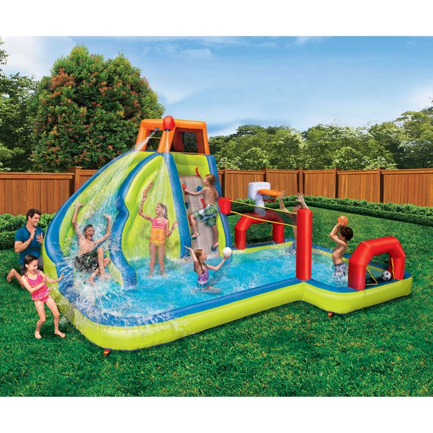 Banzai Sports 3-in-1 Inflatable Duratech Bouncer Water Slide- for Kids Ages 5-12