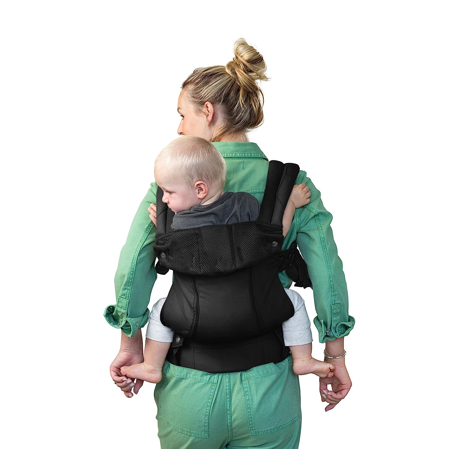 Complete All Seasons Ergonomic 6-in-1 Baby Carrier Newborn to Toddler - with Lumbar Support - for Children 7-45 Pounds - 360 Degree Baby Wearing - Inward & Outward Facing - Stone