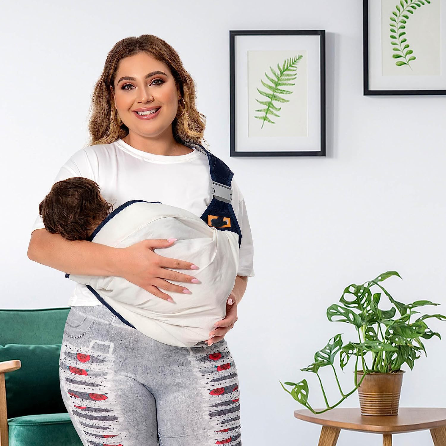 Baby Sling Carrier Newborn to Toddler, Lightweight Baby Carrier Sling, Baby Wrap Sling, Baby Hip Seat Carrier for Toddler Sling, Baby Holder Carrier, Nursing Sling, Carrying 7-45 lbs, Grey