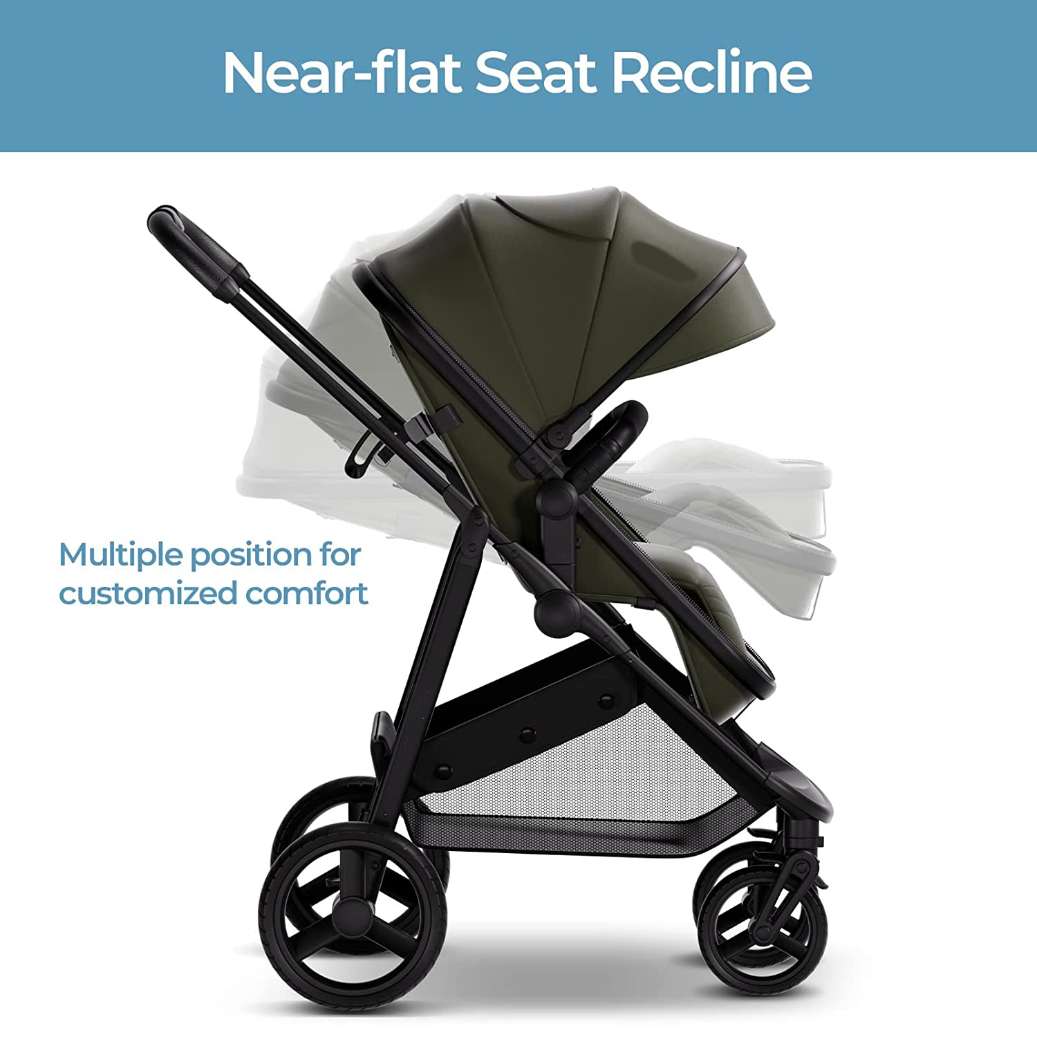 Convertible Baby Stroller with Bassinet Mode - Foldable Infant Stroller to Explore More as a Family - Toddler Stroller with Reversible Stroller Seat