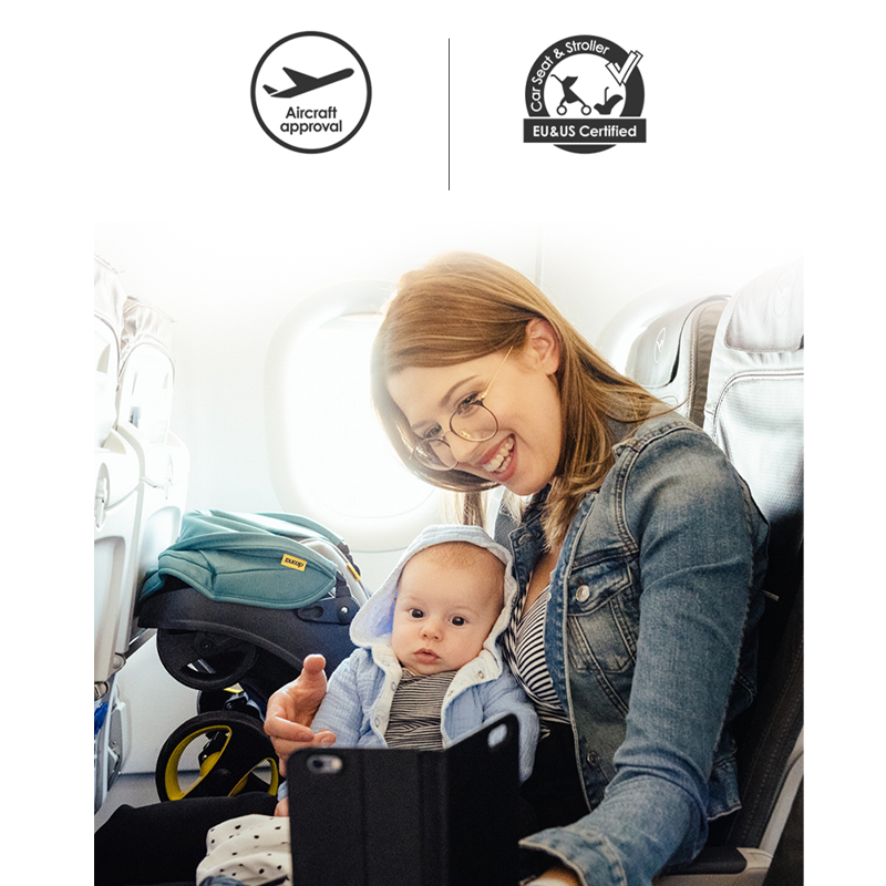 Newborn 4-in-1 Folding Stroller with One-Touch Car Storage, Infant Car Seat