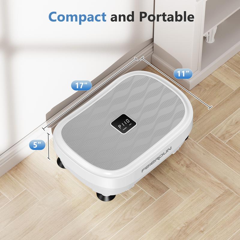 FEIERDUN Vibration Plate Exercise Machine,Lymphatic Drainage Machine, Power Plate Vibration Platform w/ Loop Bands for Wellness and Fitness