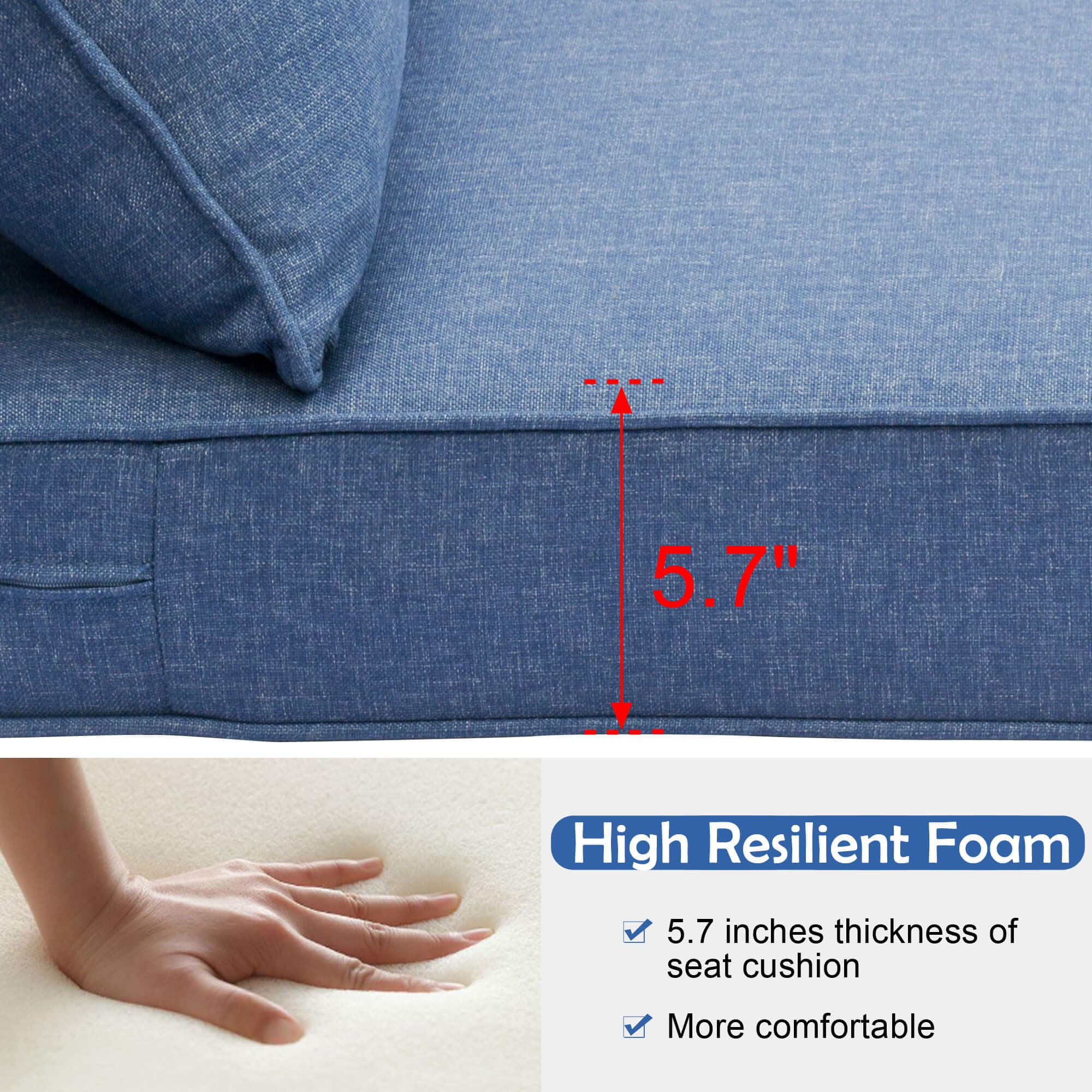 Ovios Replacement Seat Back Cushions Set with Olefin Fabric and Zipper, 24'' x 24'', Not Suitable for Ovios Patio Furniture