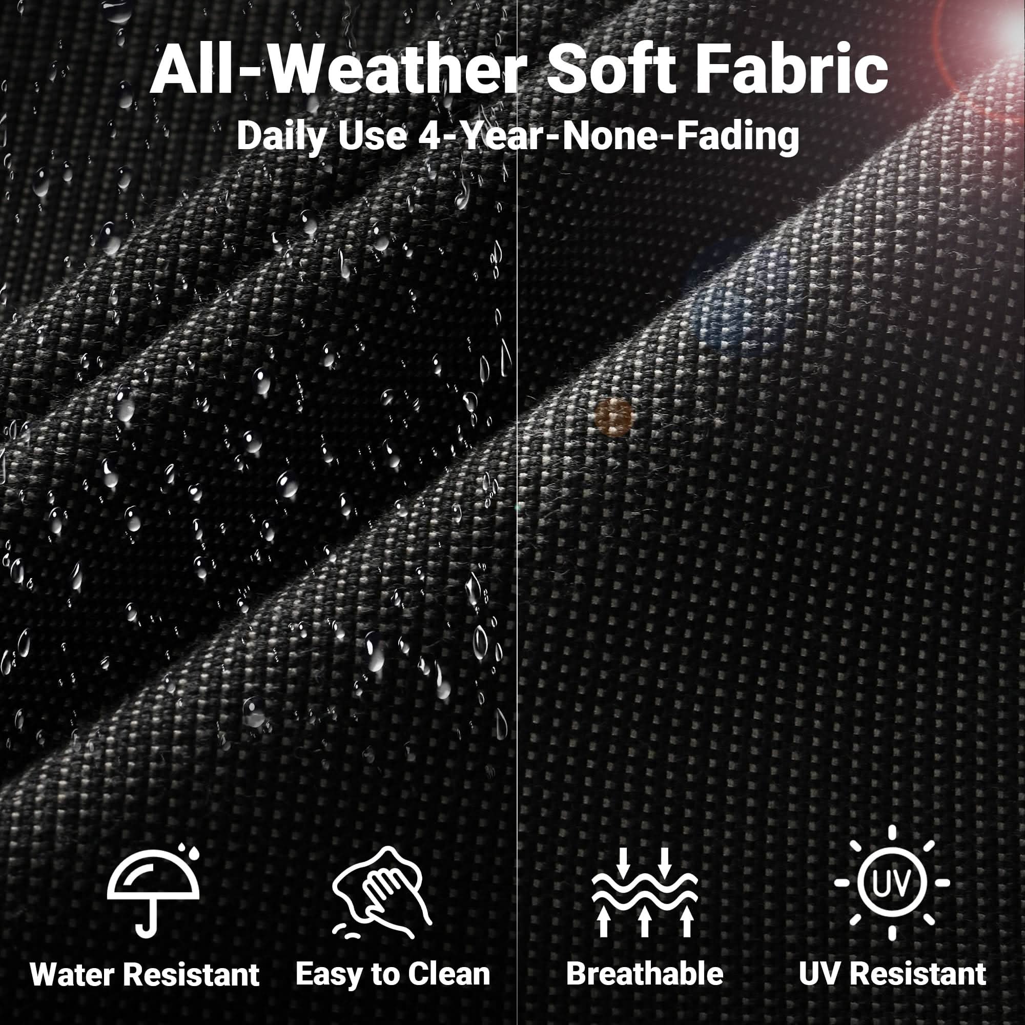 Ovios Patio Furniture Set New August 4 Piece High Back All Weather PE Wicker