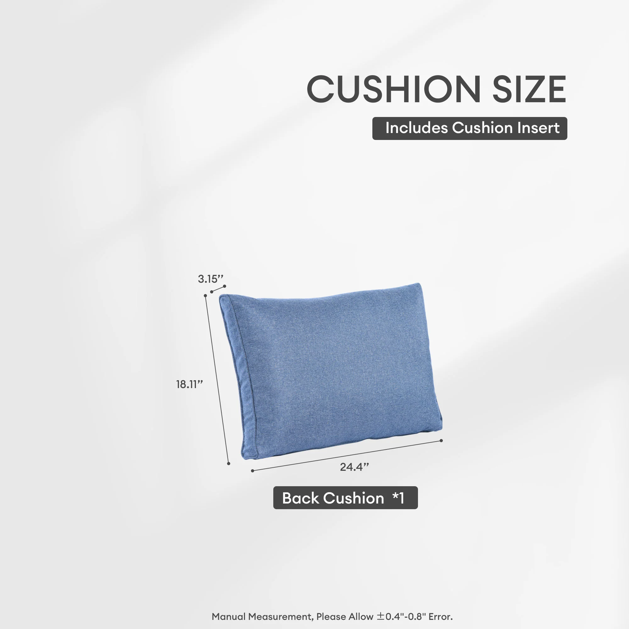 Ovios Vultros Series Replacement Seat, Back, Ottoman Cushion (Refer to the Dimension in Description)