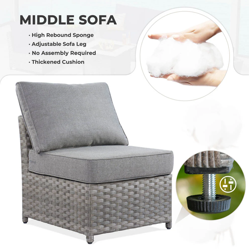 Ovios New Rimaru Series Patio Furniture Set  7-Piece include Swivel Chairs Set Partially Assembled