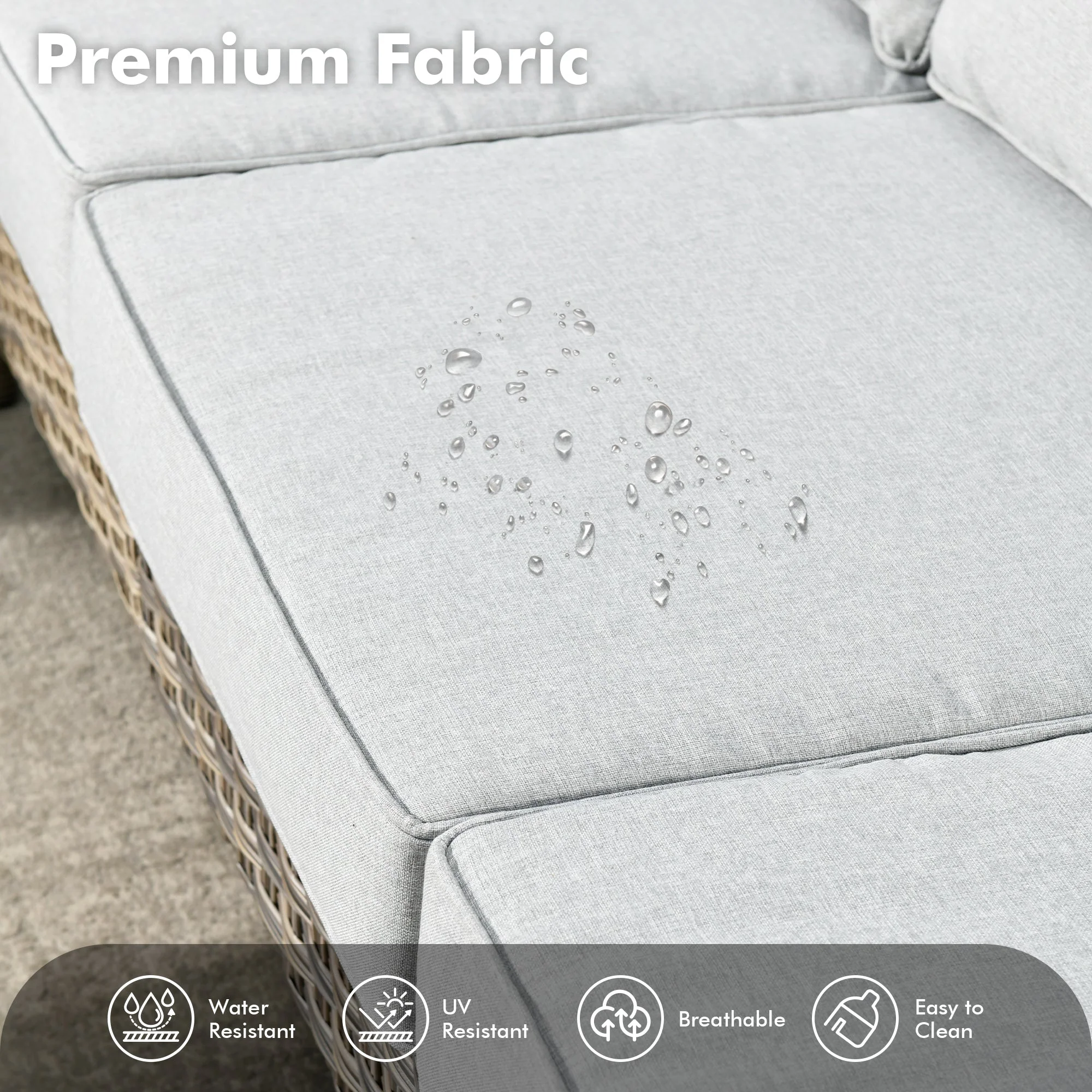 Ovios Conversation Set 5-Piece PAD Series include Rocking Chair & 47