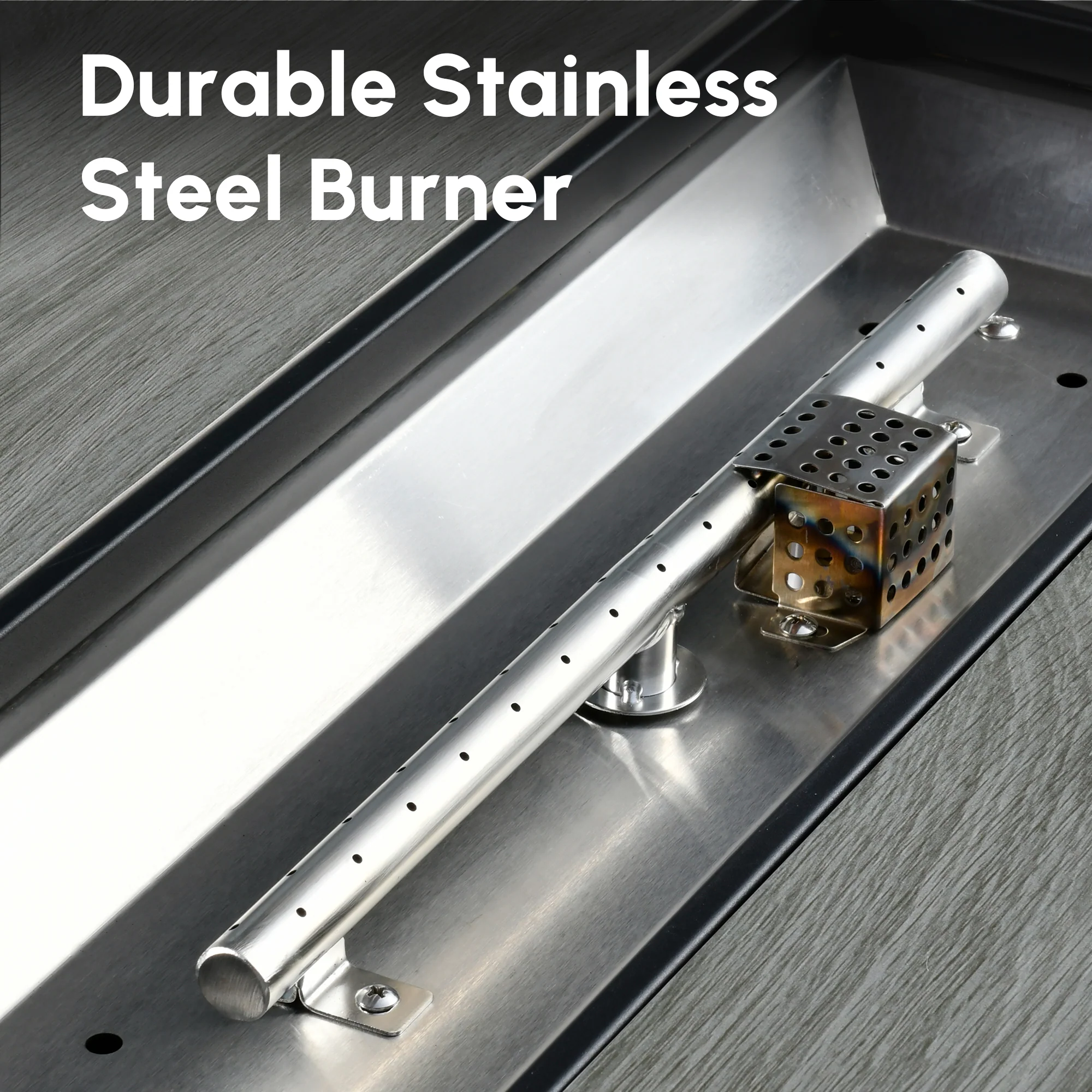 Ovios Rectangle Patio Propane Outdoor 42.12'' Fire Pit Table with Lid