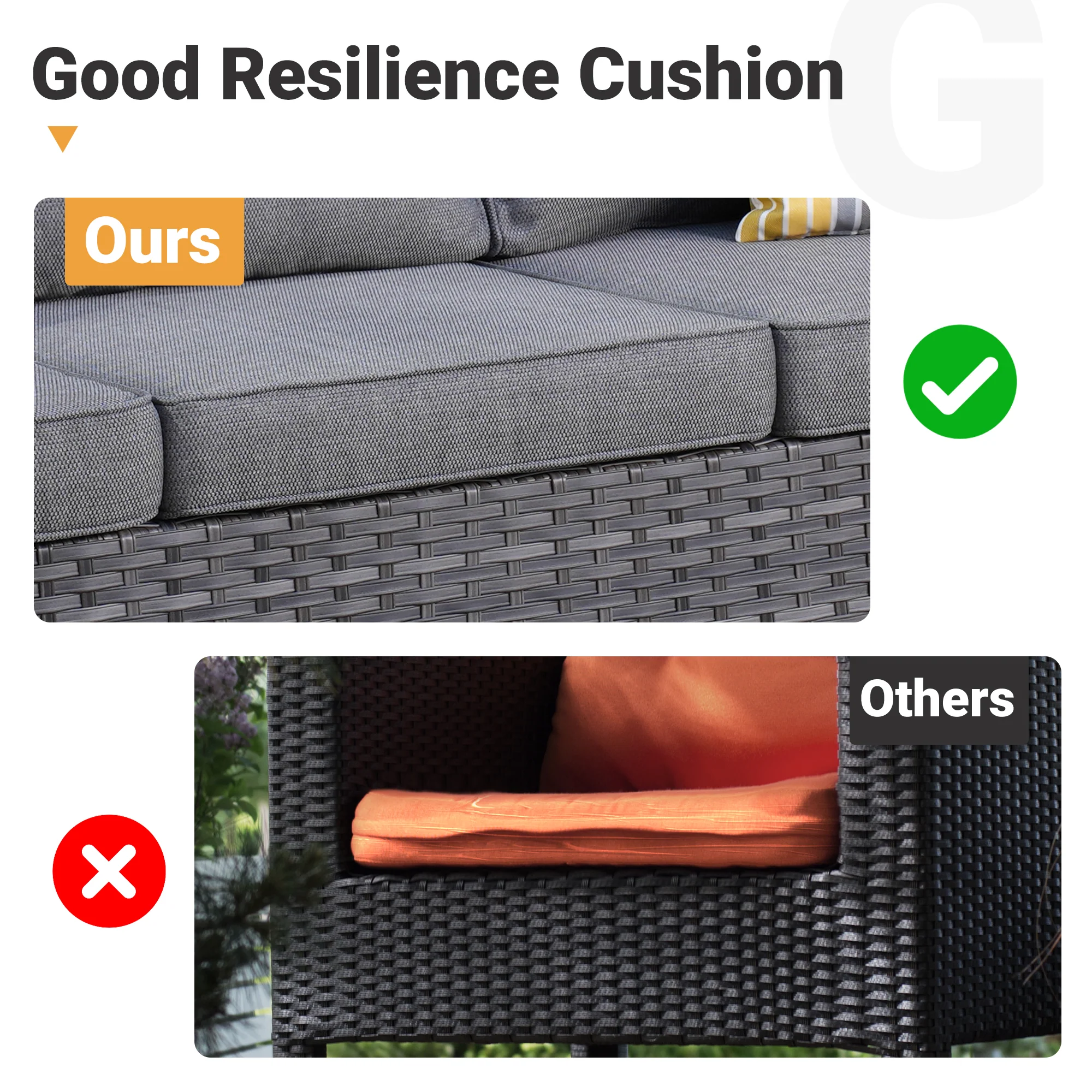 Ovios Patio Vultros Furniture Set 7-Person Seating with 30'' Propane Fire Pit Table