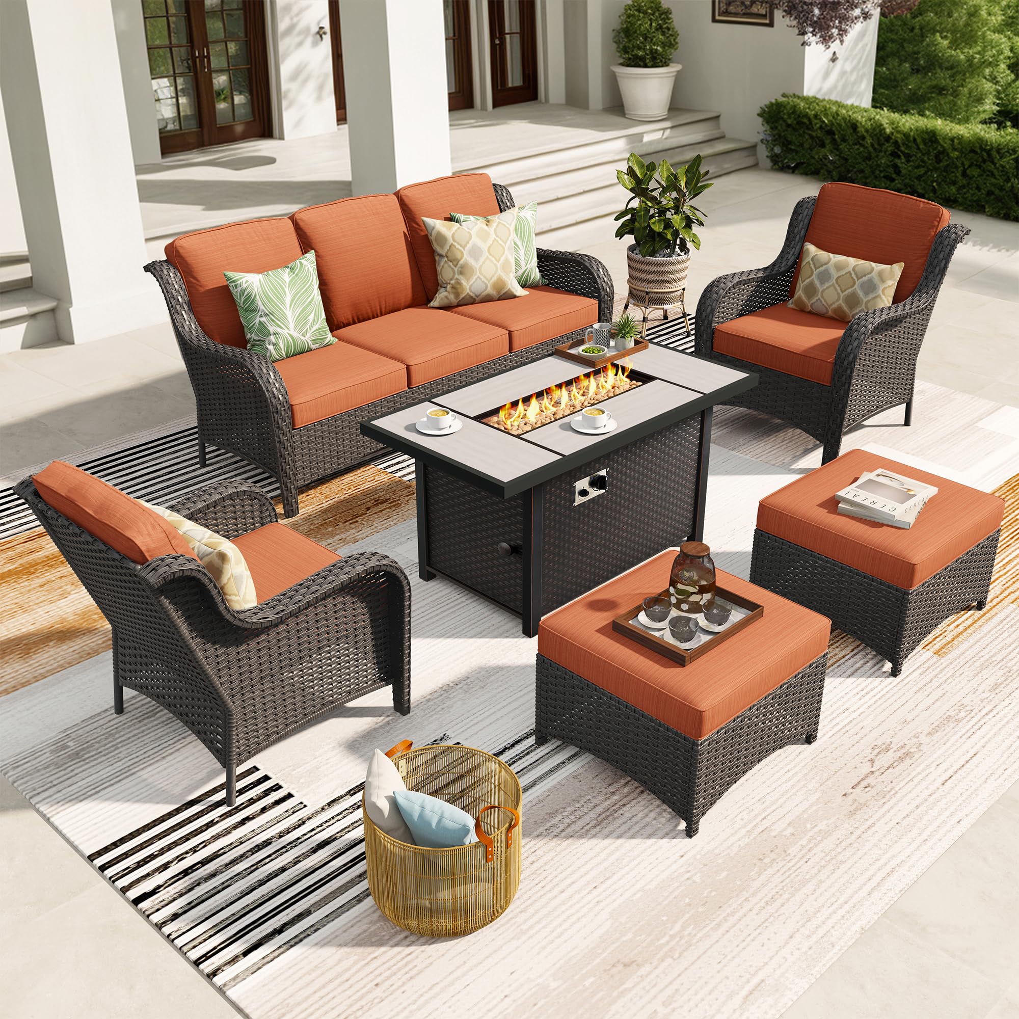 Ovios 6 Pieces Patio Furniture Set with 42