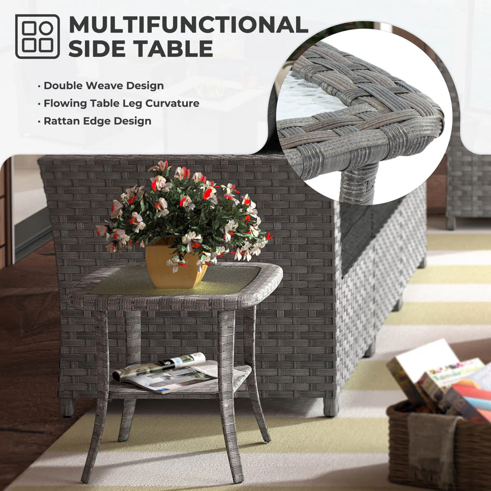 Ovios New Rimaru Series Patio Furniture Set  9-Piece include Swivel Chairs Set Partially Assembled