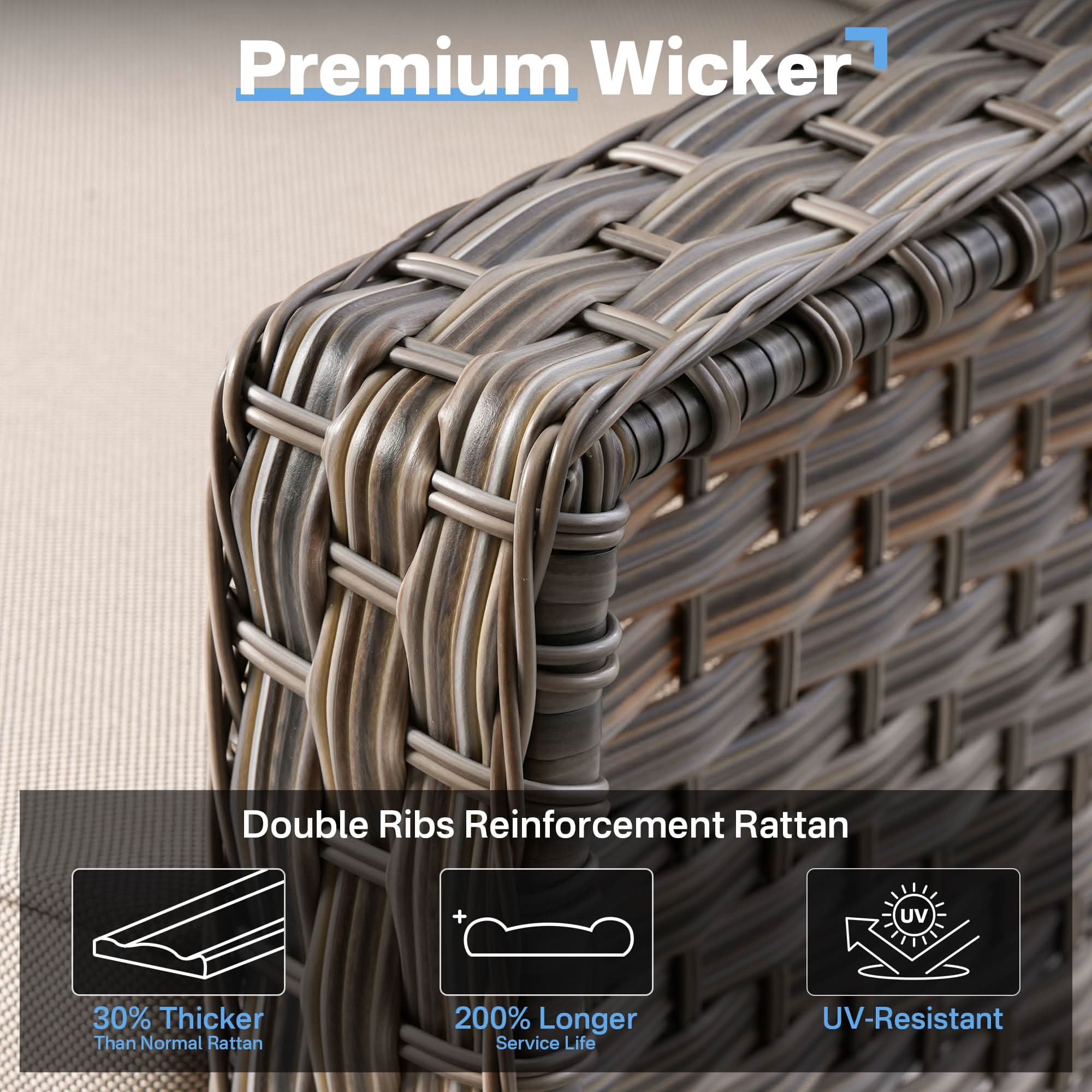 Ovios Conversation Set 3-Piece PAD Series,Swivel Chair