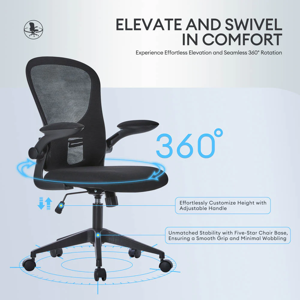 Ovios Ergonomic Adjustable Mesh Office Chair, Lumbar Support, 4 Colors