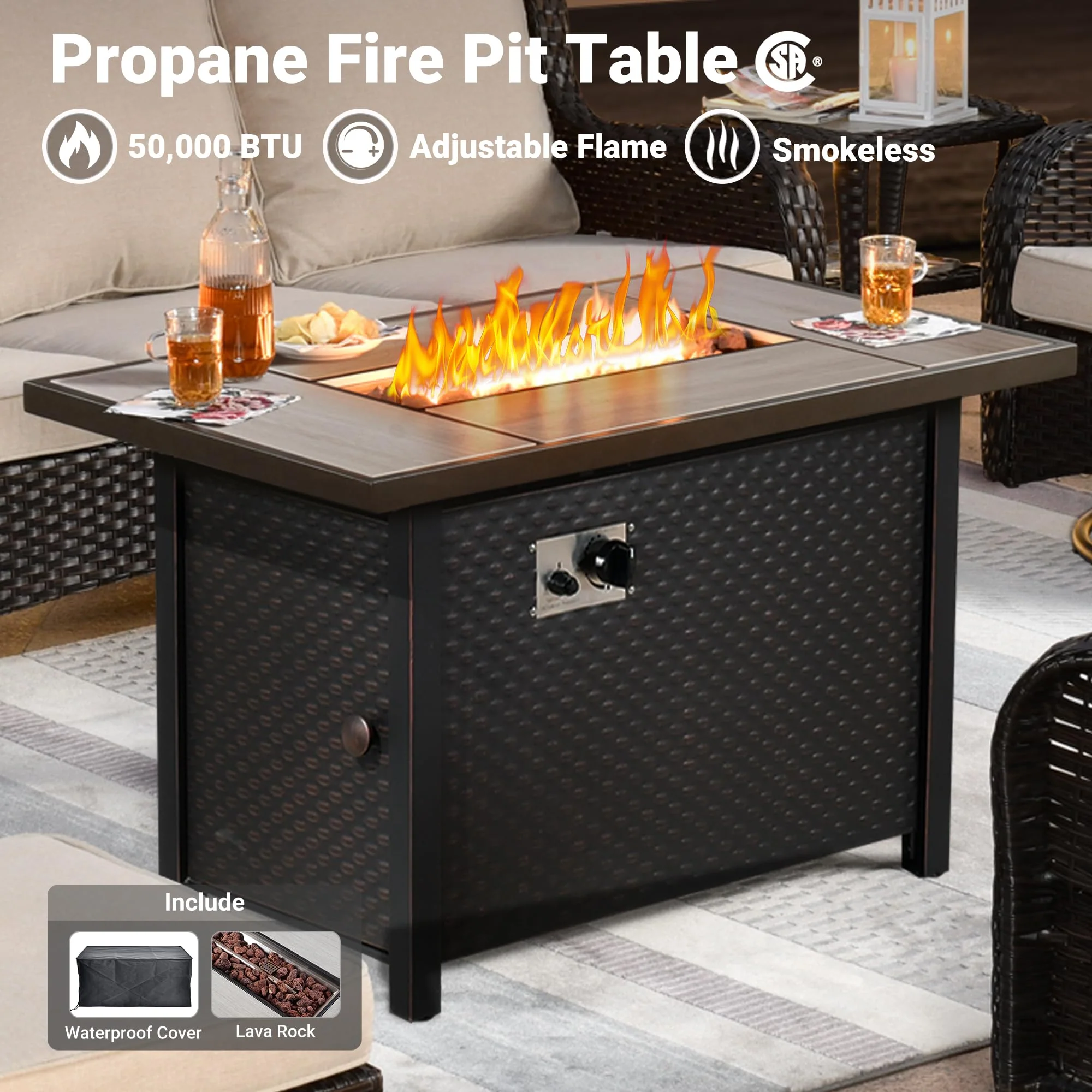 Ovios 6 Pieces Patio Furniture Set with 42