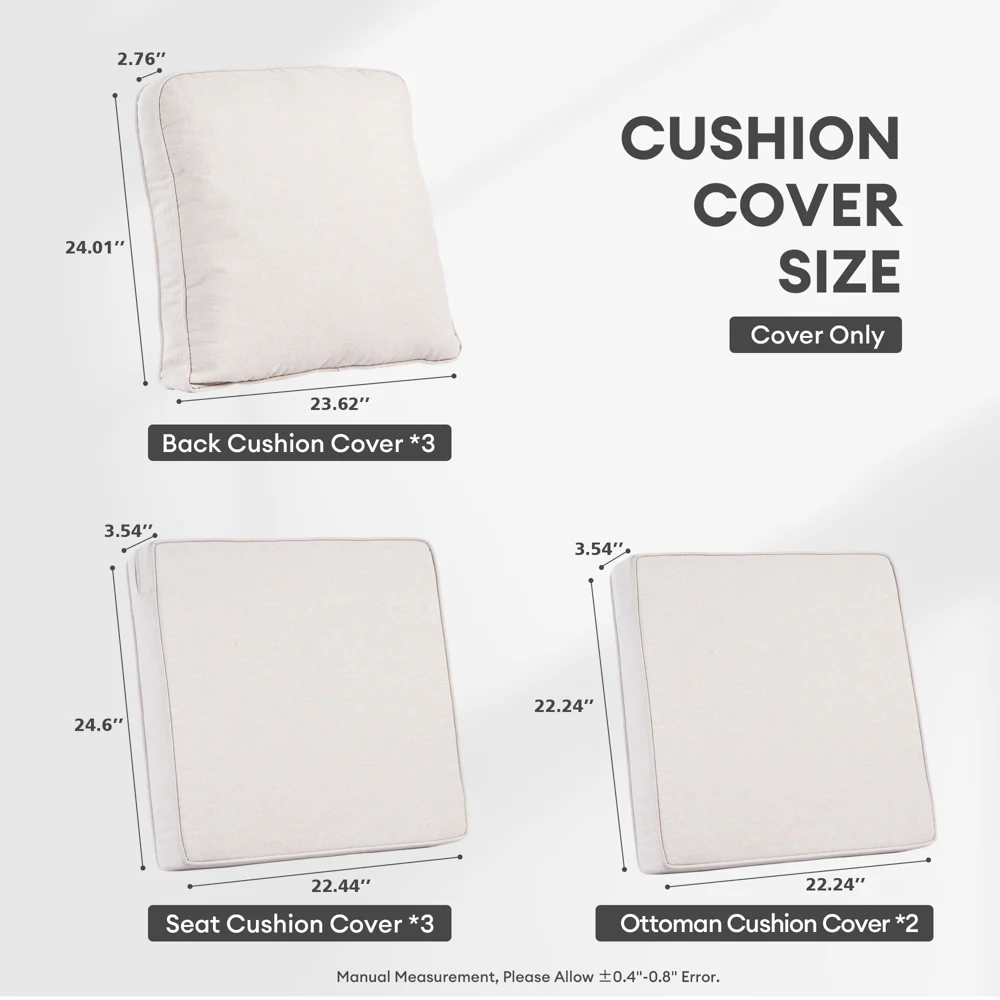 Ovios Kenard Series Replacement Seat, Back Cushion Cover(Refer to the Dimension in Description,Only cover)