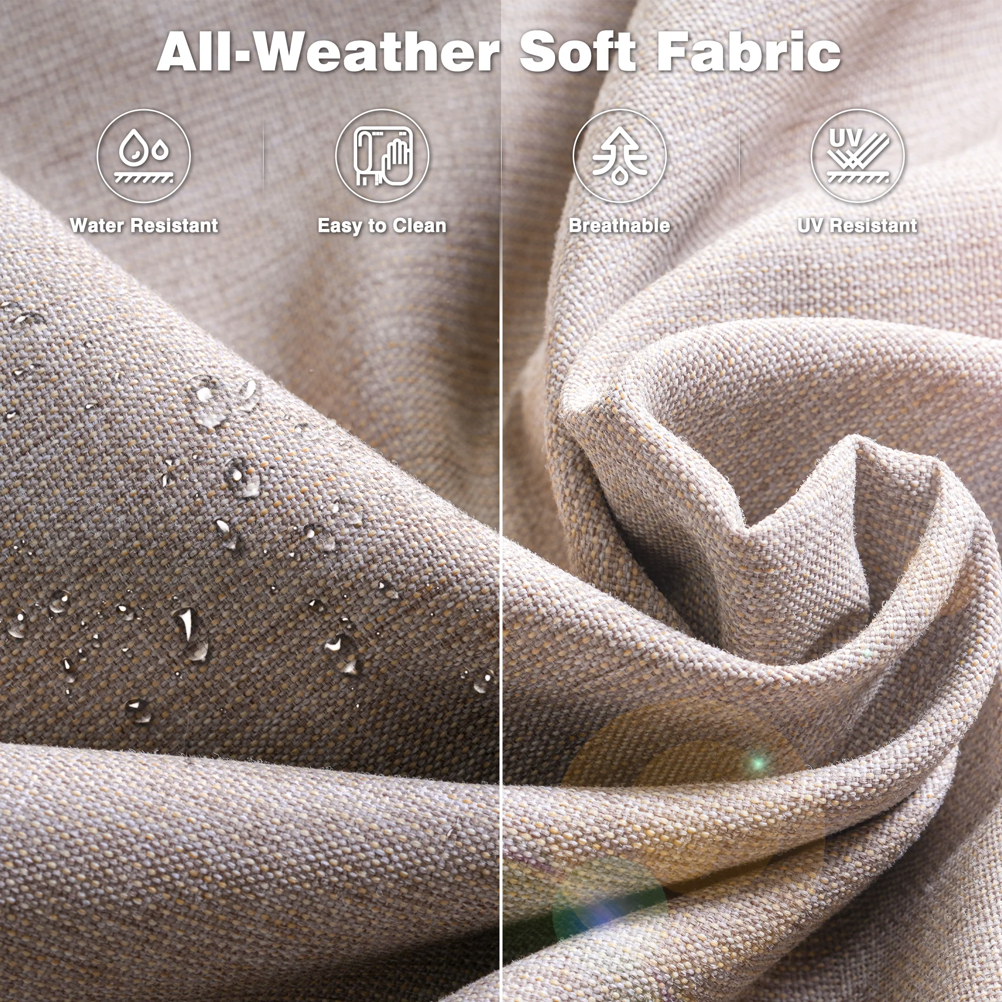 Ovios Patio Furniture Set 3-Piece with Swivel Chairs and Side Table Kenard