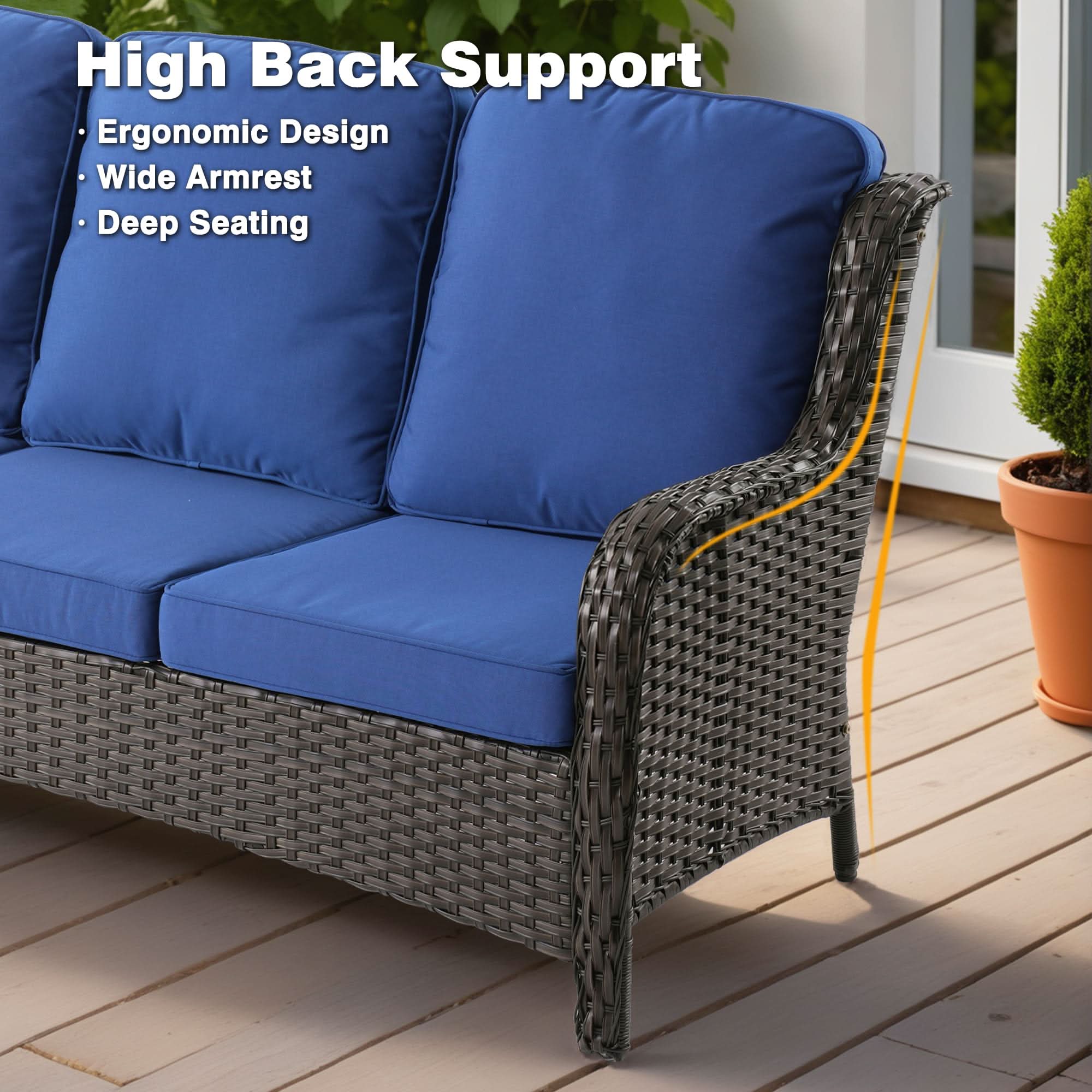 Ovios 6 Pieces Patio Furniture Set with 42