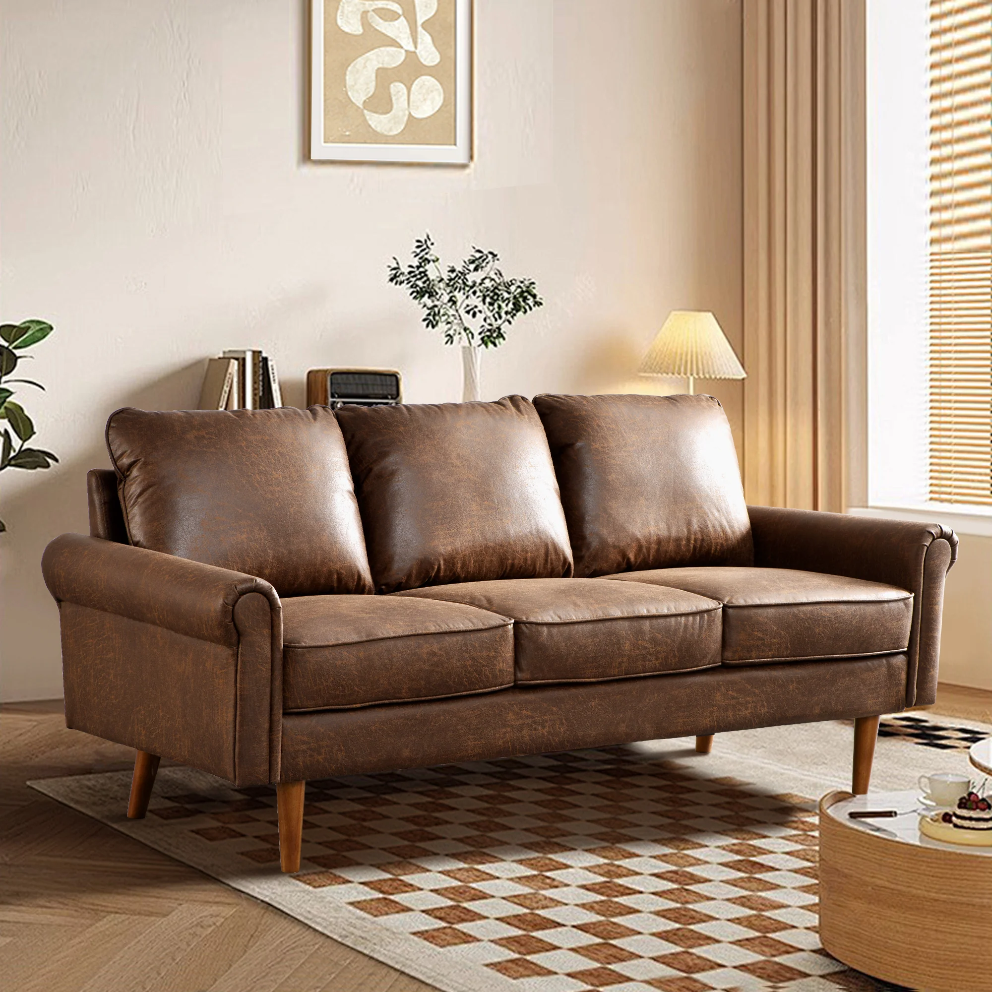 Ovios 73.6'' Mid Century Style Sofa 3 Seater