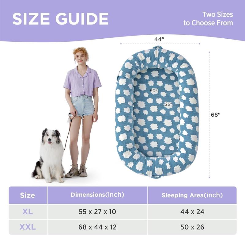 Lesure Donut Dog Bed, Cute Calming Bed for Small/Medium/Large Dogs & Cats, Camas para Perros, Washable, Round Pet Bed, Anti-Slip Bottom, Pet Supplies（Gift of pet hair cleaning tools）