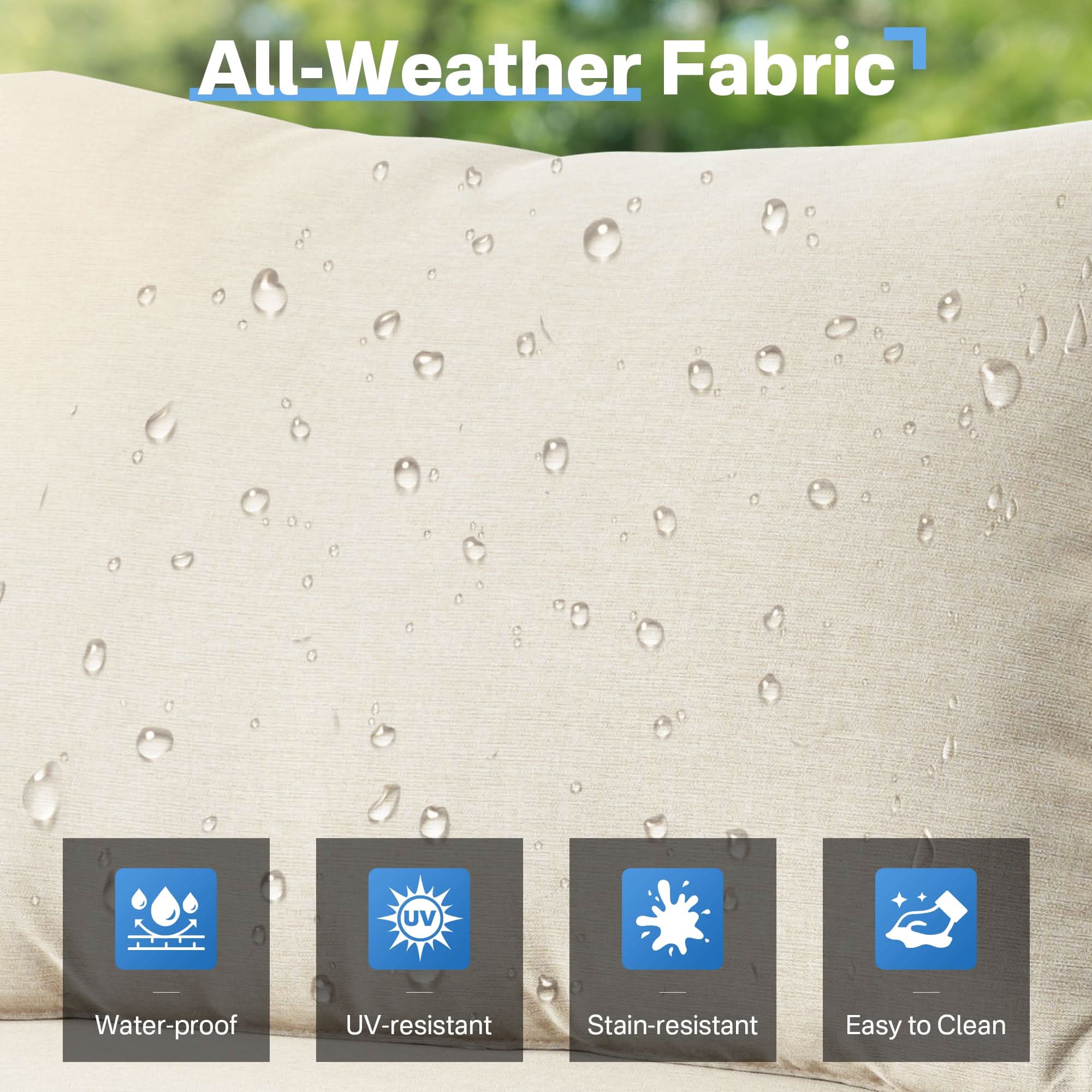 Ovios Outdoor 8 Piece Patio Furniture Set with Fire Pit Table,Conversation Sectional Wicker Couch with Coffee Table