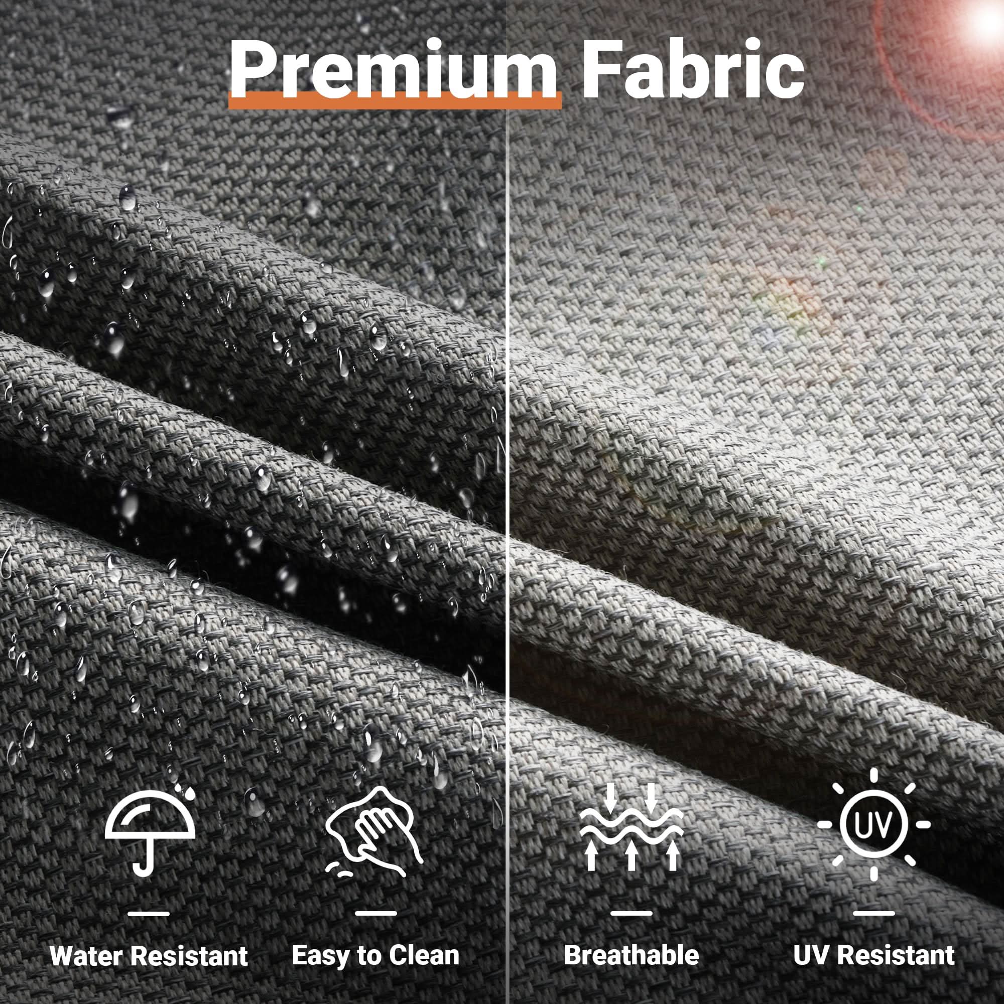 Ovios Outdoor 8 Piece Patio Furniture Set with Fire Pit Table,Conversation Sectional Wicker Couch with Coffee Table