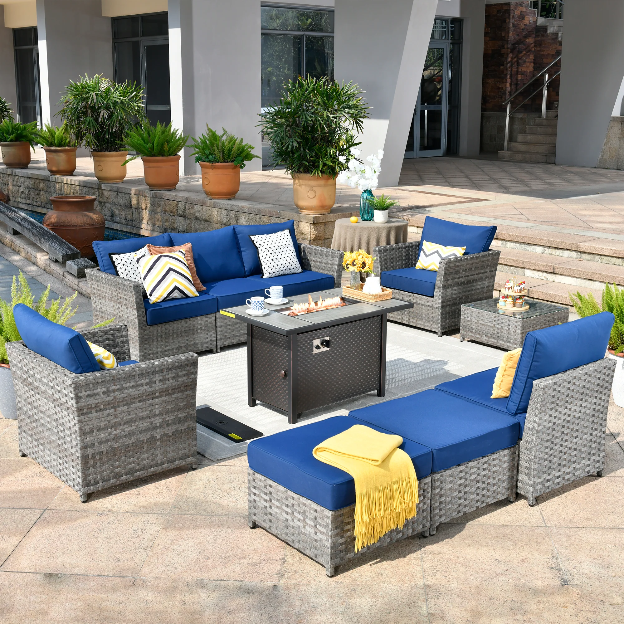 Ovios Patio Furniture Set 10-Piece include 42