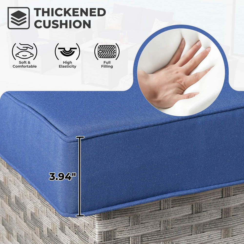 Ovios New Rimaru Series Patio Furniture Set 15-Piece include Swivel Chairs and 42