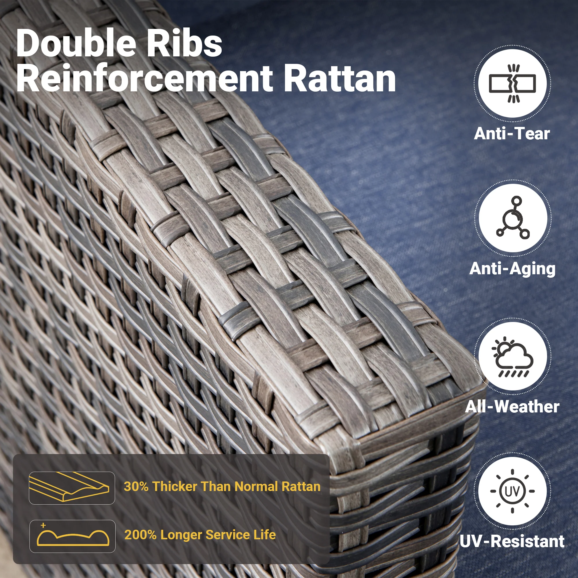 Ovios Patio Furniture Set 5-Piece with 30'' Fire Pit Table and Vultros Chairs