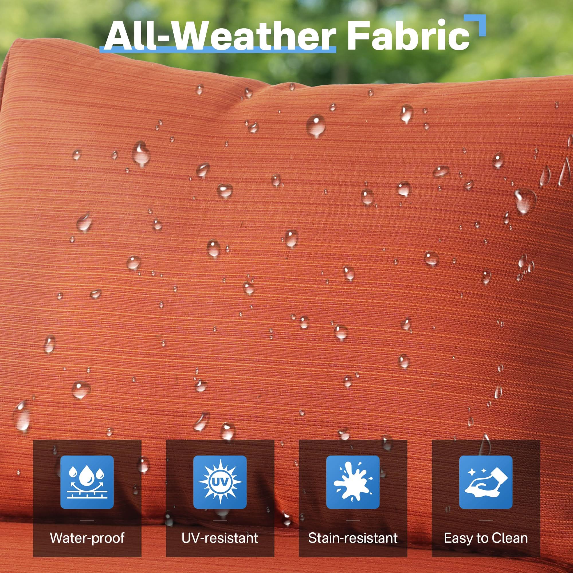 Ovios Outdoor 8 Piece Patio Furniture Set with Fire Pit Table,Conversation Sectional Wicker Couch with Coffee Table