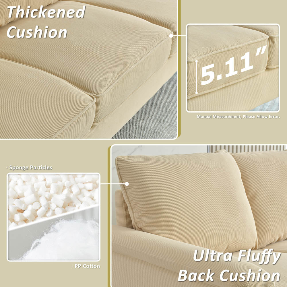 Ovios Living Room 71.65'' Wide 3-Seats Sofa Multiple Colour