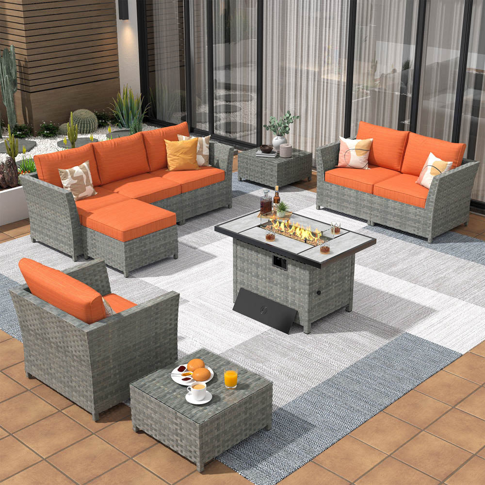 Ovios New Rimaru Series Patio Furniture Set 10-Piece include 42