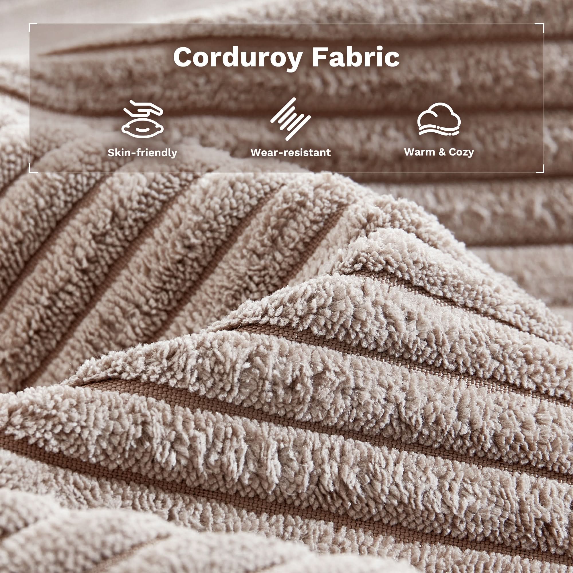 Ovios Living Room Modular Couch 6-Pieces Set, Wide Armrests