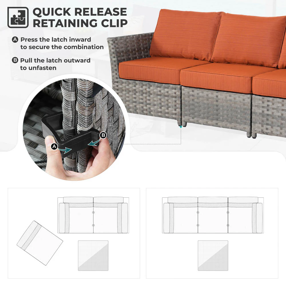 Ovios New Rimaru Series Patio Furniture Set 13-Piece include 42