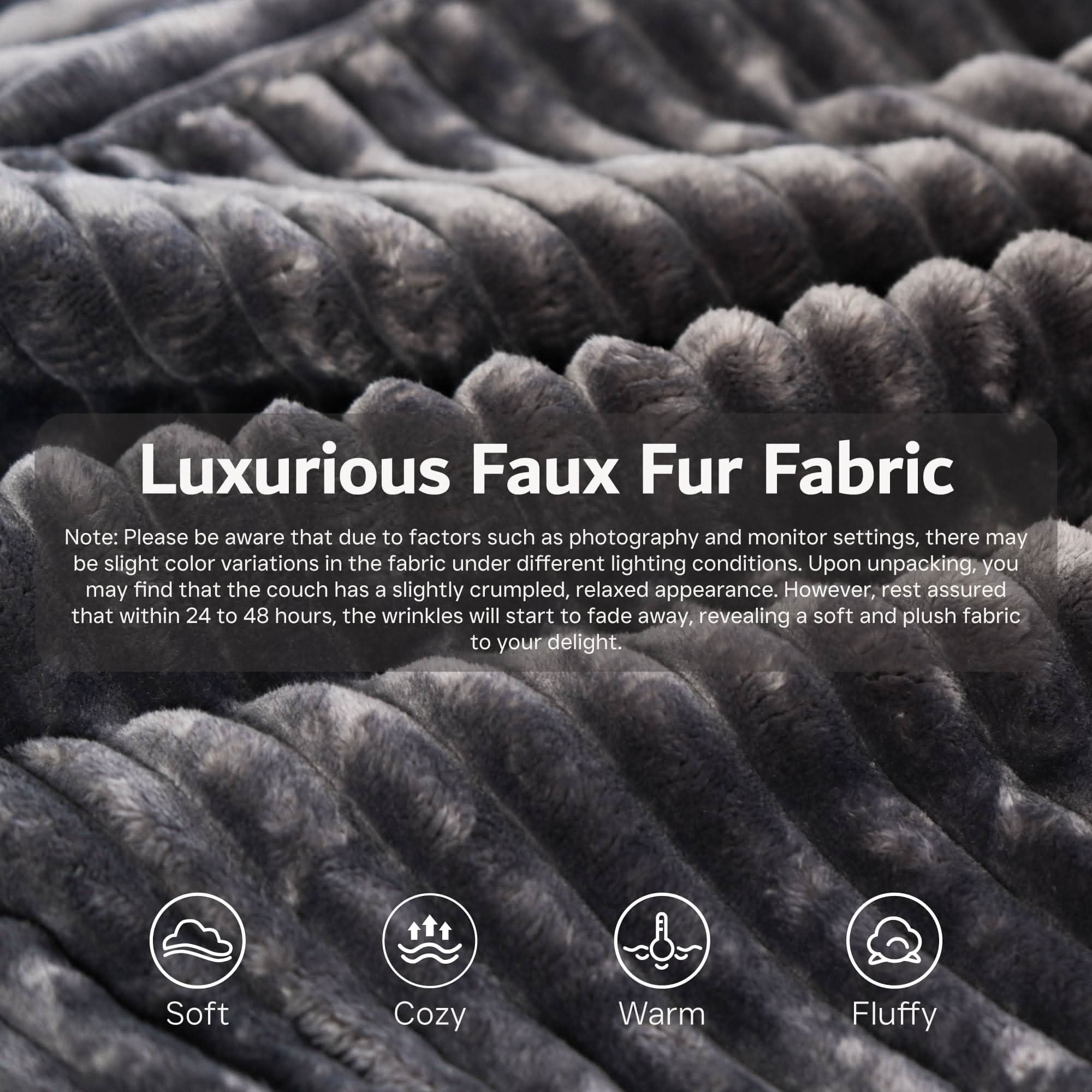 Ovios sectional cloud couch, living room U-shaped sofa, plush corduroy, memory foam, no assembly required.