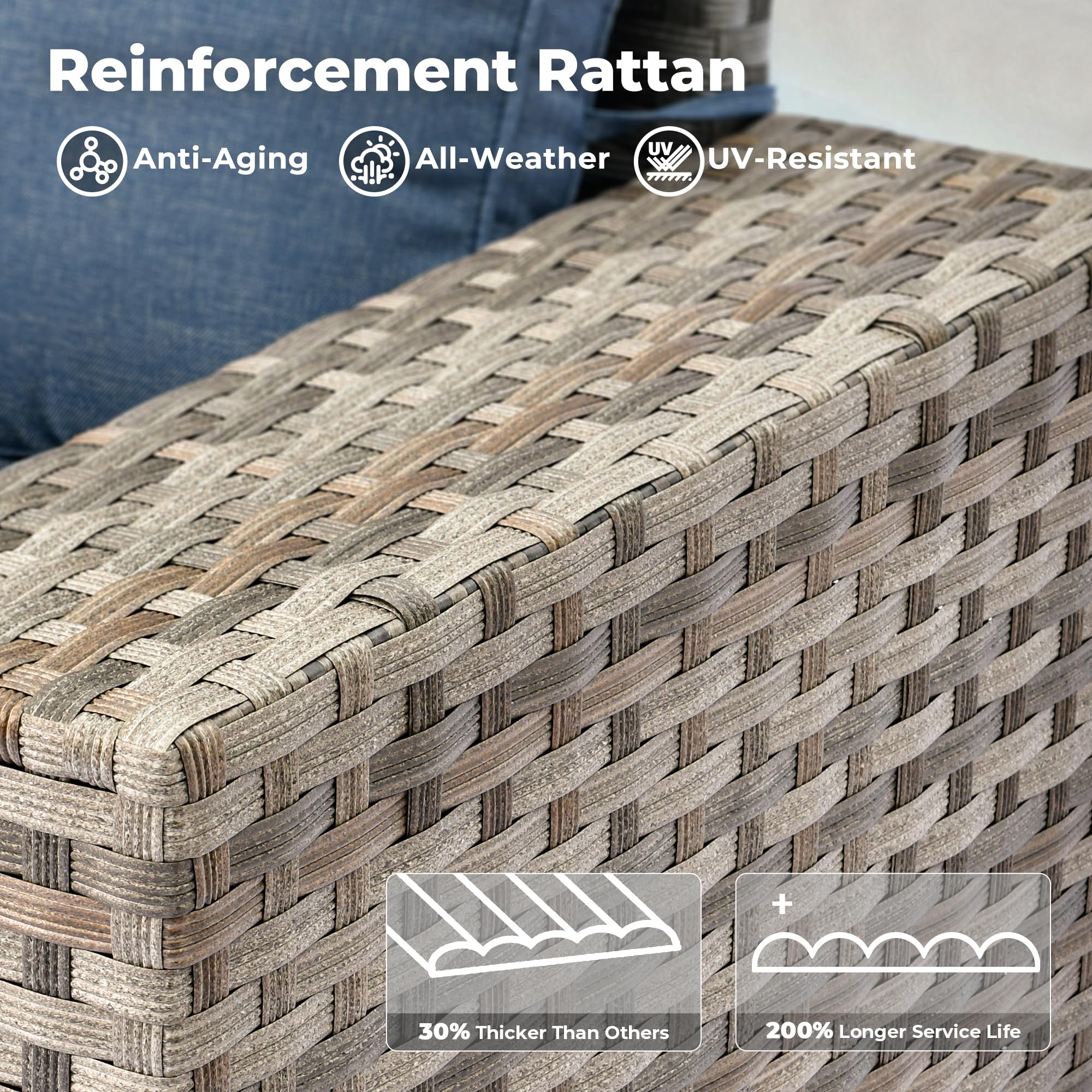 Ovios 9-Piece Outdoor Furniture Set with 7.68'' Wide Armrests