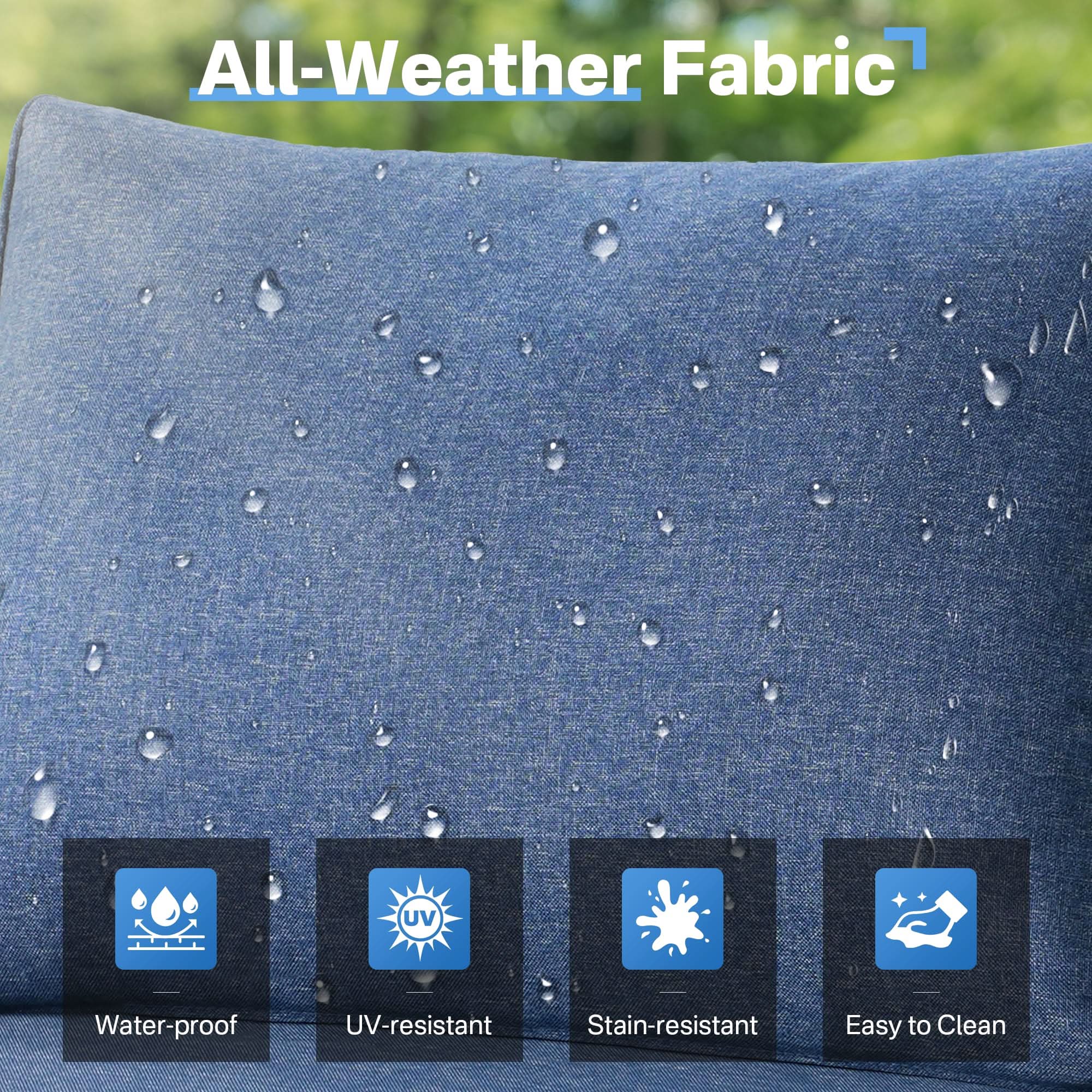 Ovios Outdoor 8 Piece Patio Furniture Set with Fire Pit Table,Conversation Sectional Wicker Couch with Coffee Table