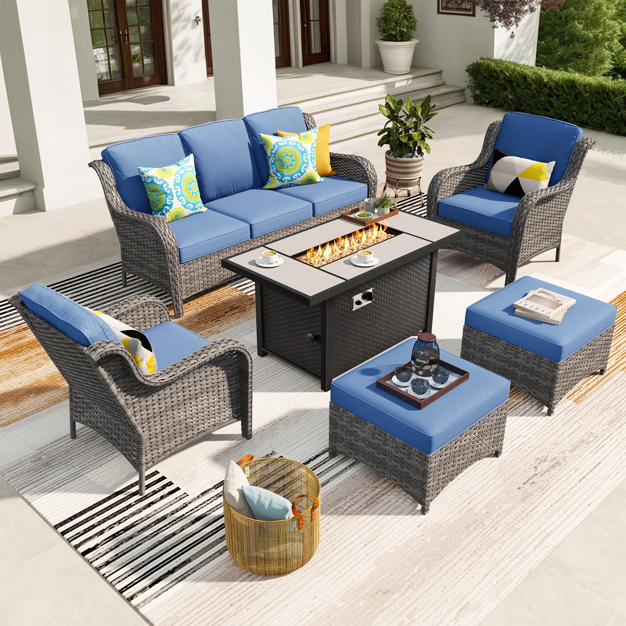 Ovios 6 Pieces Patio Furniture Set with 42