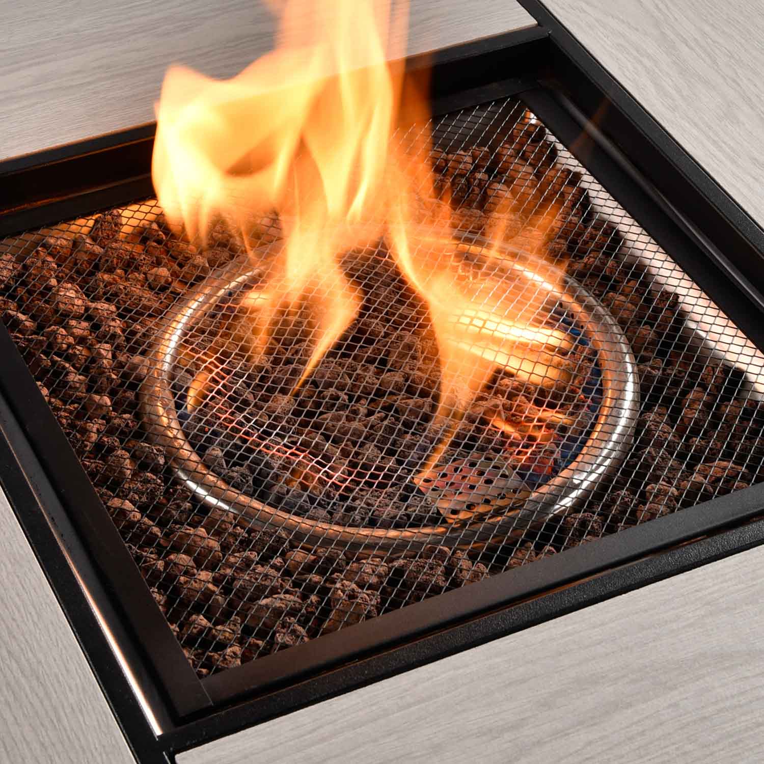 Ovios Outdoor Furniture 6-Piece with 30'' Fire Pit Table and Kenard 2 Rocking Chairs