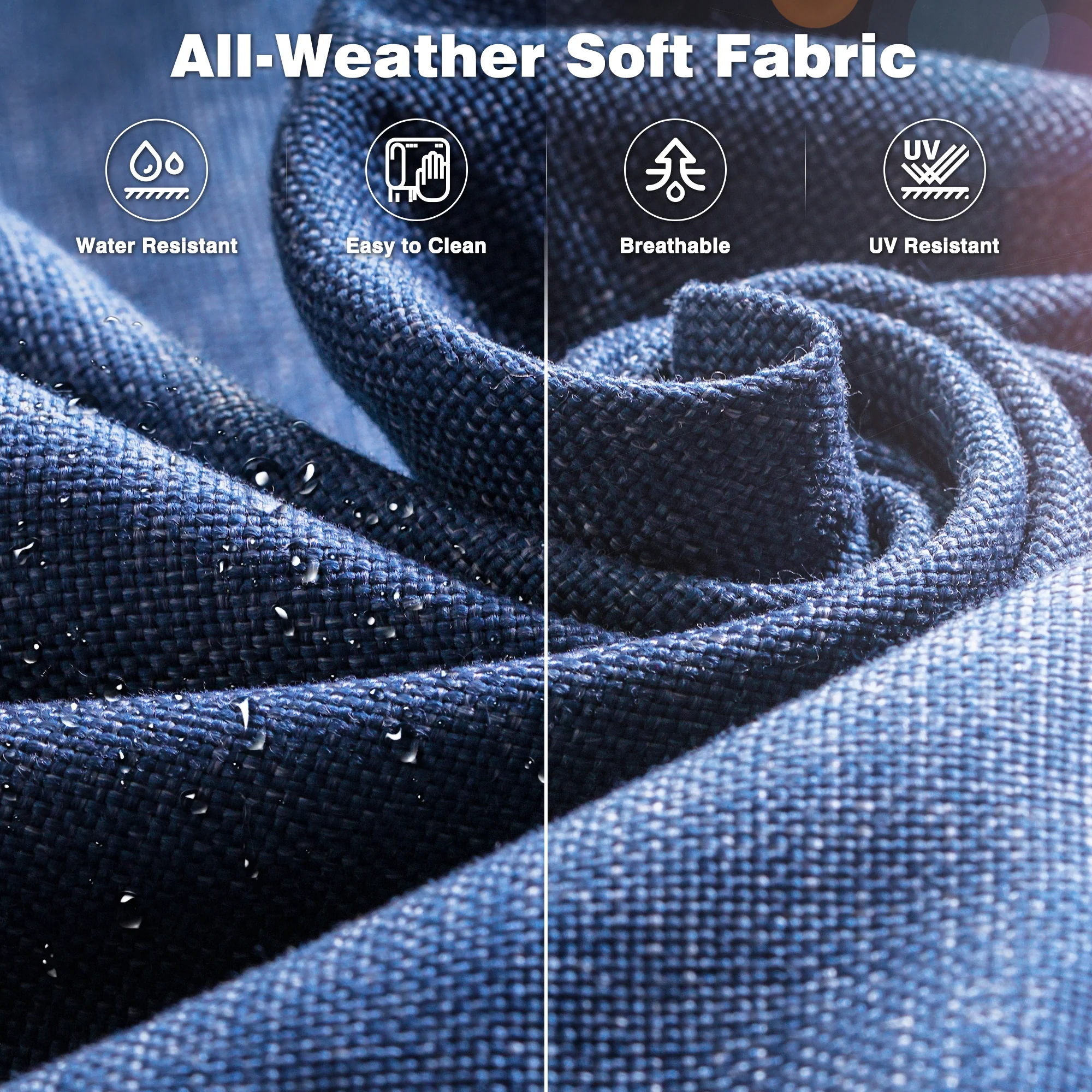 Ovios Patio Furniture Set 3-Piece with Swivel Chairs and Side Table Kenard