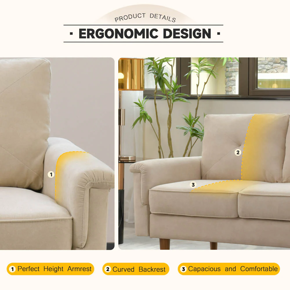 Ovios Living Room 71.65'' Wide 3-Seats Sofa Multiple Colour