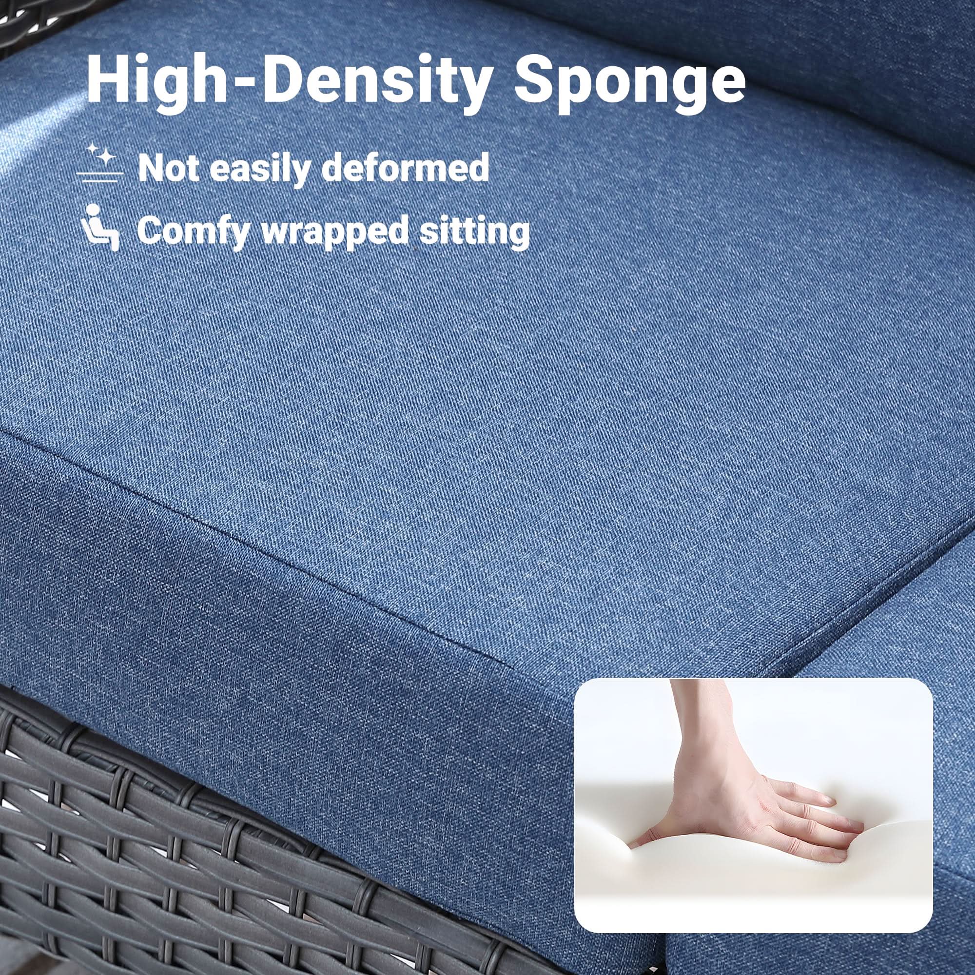 Ovios Patio Furniture Set New August 4 Piece High Back All Weather PE Wicker