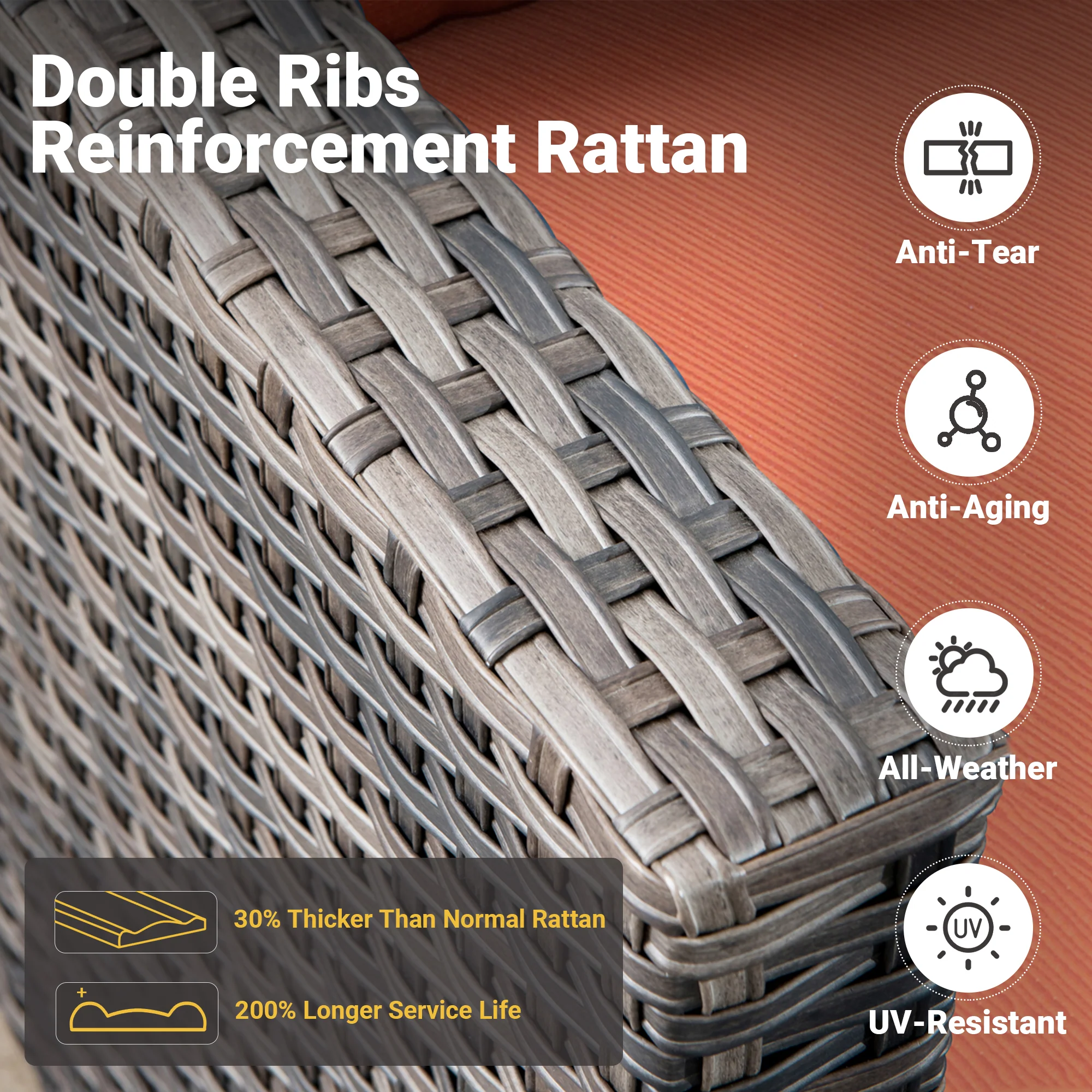 Ovios Patio Furniture Set 5-Piece with 30'' Fire Pit Table and Vultros Chairs